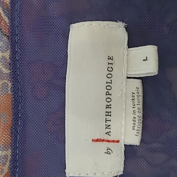 Anthropologie Multicolor Ines Smocked Surplice Top size Large - Picture 3 of 7